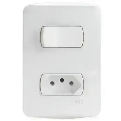 Conjunto 1 Interruptor Simples + 1 Tomada 2P+T 10A