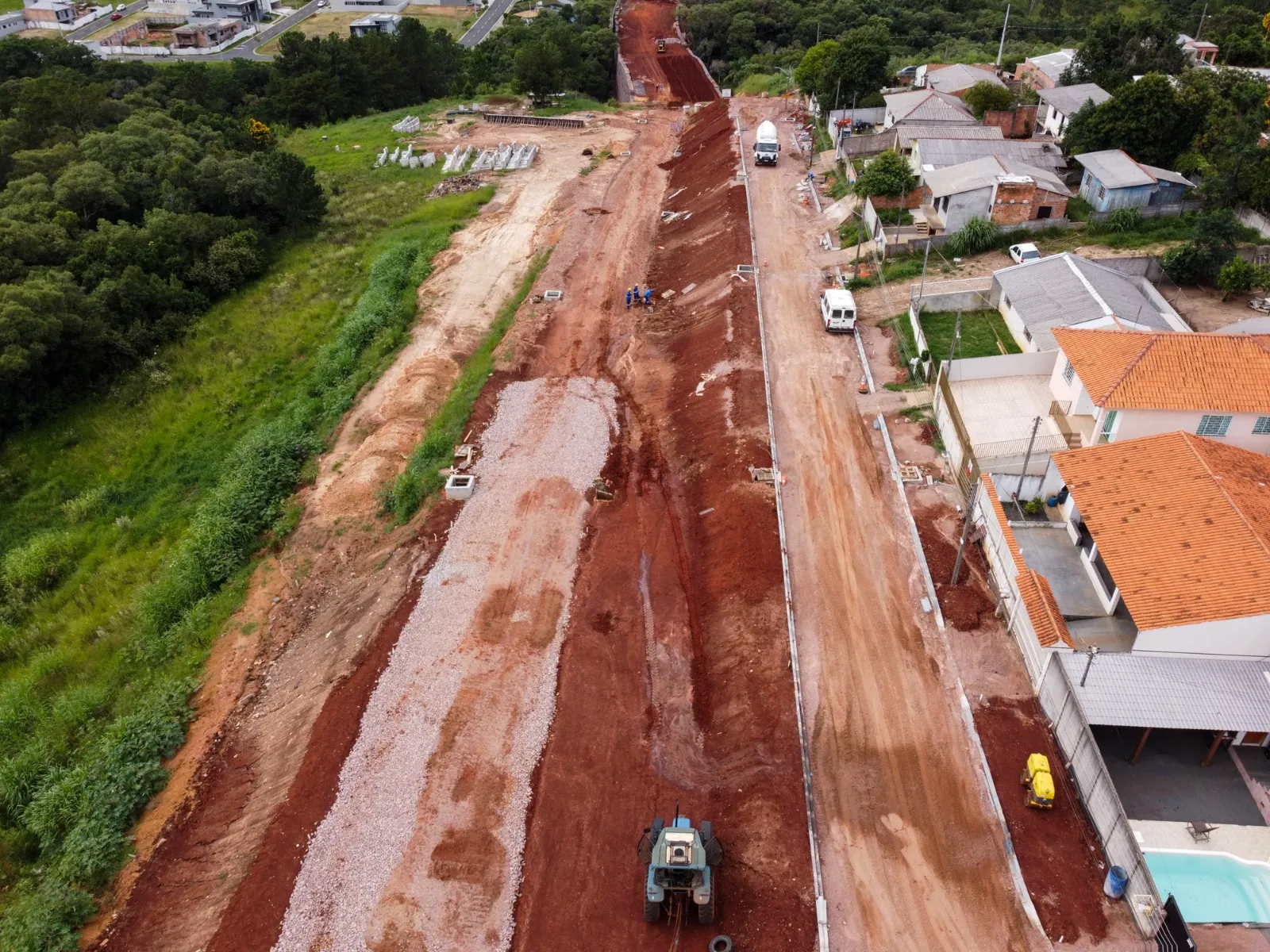 Ligação Anita Garibaldi atinge 76% e conecta Órfãs à Boa Vista
