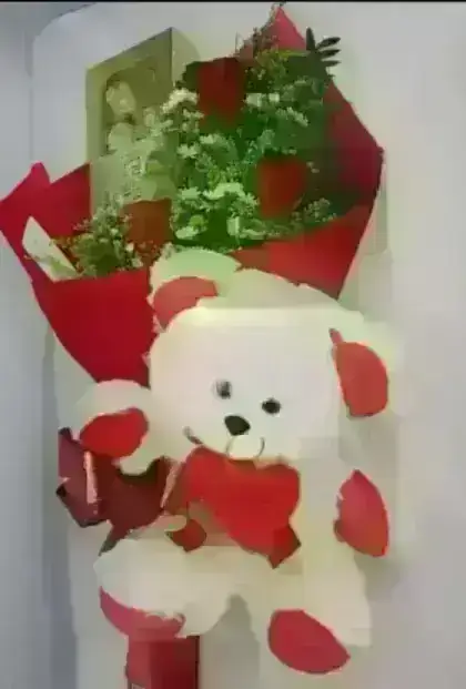 Rosa, Urso e Chocolate - 01 Unidade
