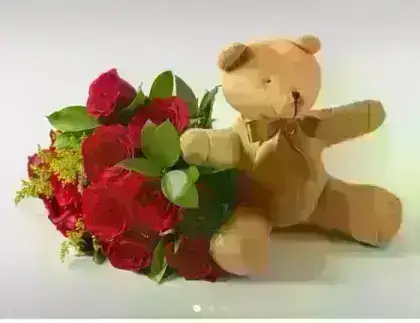 Buquê e Urso - 01 Unidade