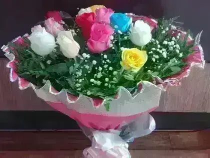 Buquê de Rosas no Crepom - Colorido