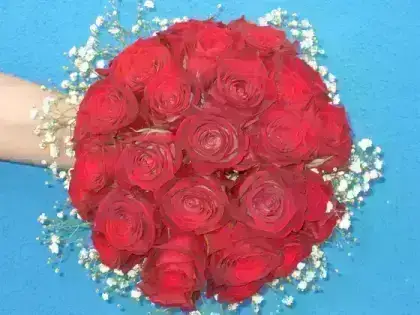 Buquê Noiva Rosas Vermelhas Tipo Exportação - 36 Rosas