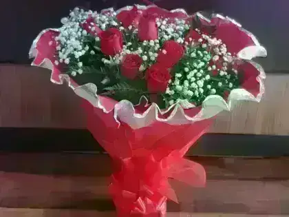 Buquê de Rosas no Crepom - Vermelho