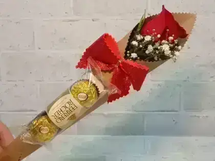 Rosa Unitaria Choco Rosa - Vermelho