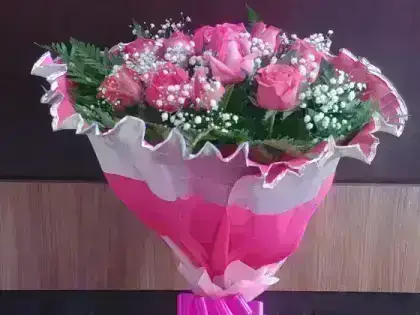 Buquê de Rosas no Crepom - Rosa
