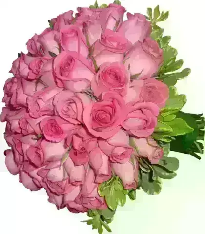 Buquê Noiva 53 Rosas Rosadas
