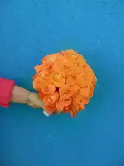 Buquê Noiva Rosas Laranja