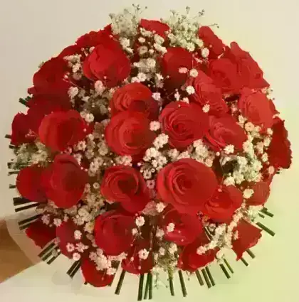 Buquê Noiva 36 Rosas Vermelhas