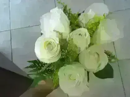 Ramalhete de Rosas Brancas - 6 Rosas