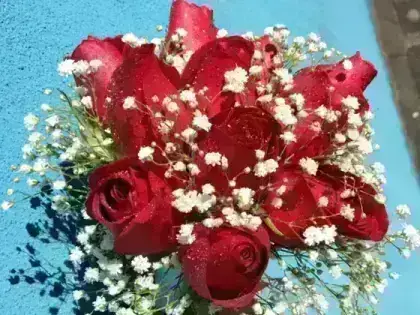 Buquê Noiva Rosas Vermelhas - 12 Rosas