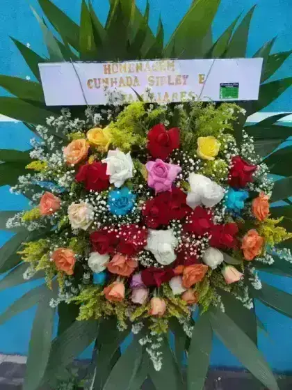 Corbélia Redonda de Rosas Coloridas