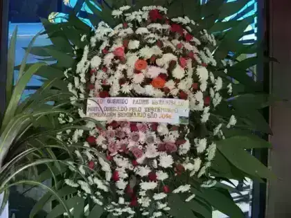 Coroa de Flor do Campo e Rosas em Tamanho Gigante