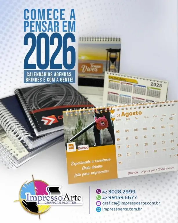 Calendários e Agendas — Impresso Arte Gráfica